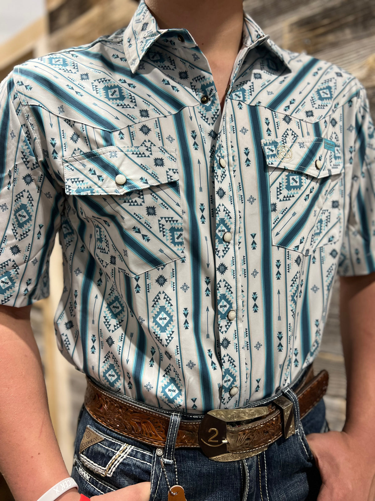 Men's Cowboy Tech Short Sleeve Pearl Snap - SKCL2023140