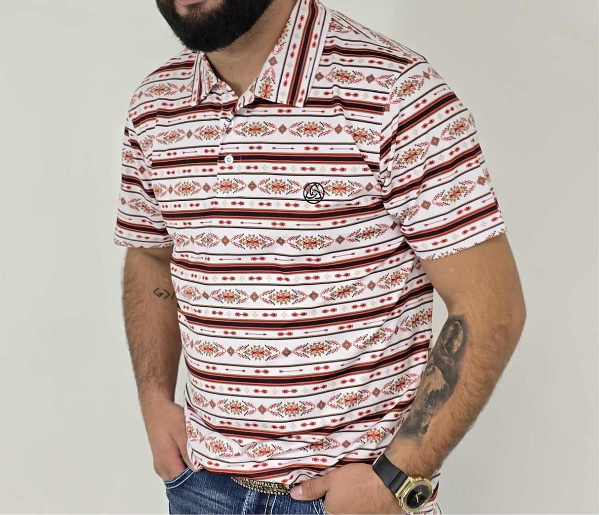 Men's Aztec Red Polo - SKCL2024P13