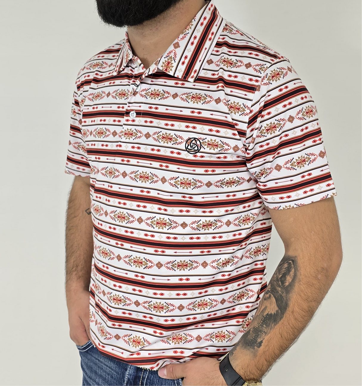 Men's Aztec Red Polo - SKCL2024P13