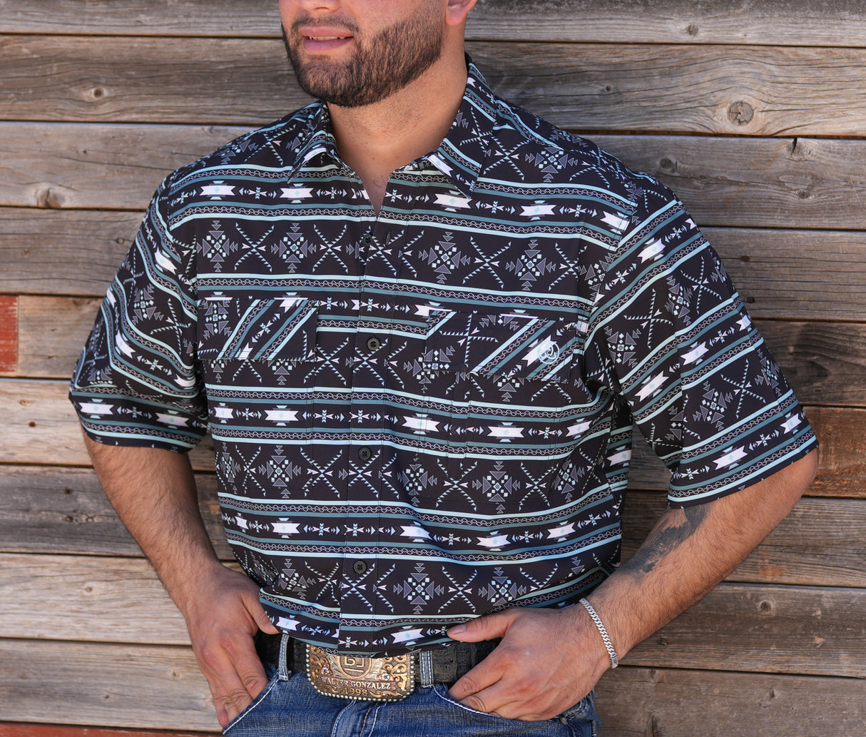 Men's Cool Tech Short Sleeve Button Up - SKCL2023128