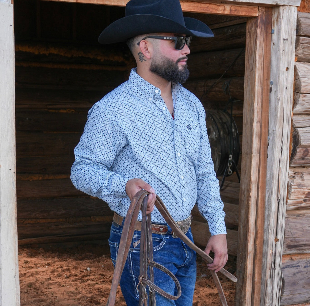 Aqua Green CIrcular Print Slim Fit - SKCL2023038 038