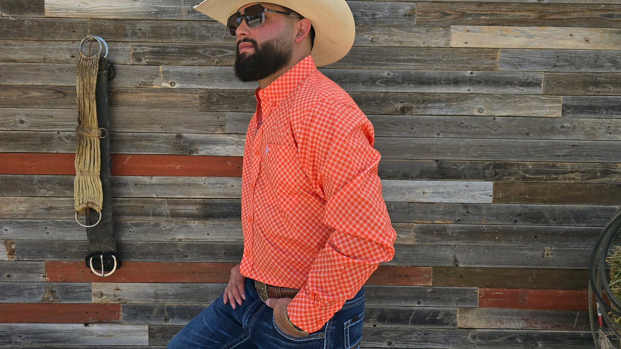 Orange Diamond Print Slim Fit-SKCL2023030 030