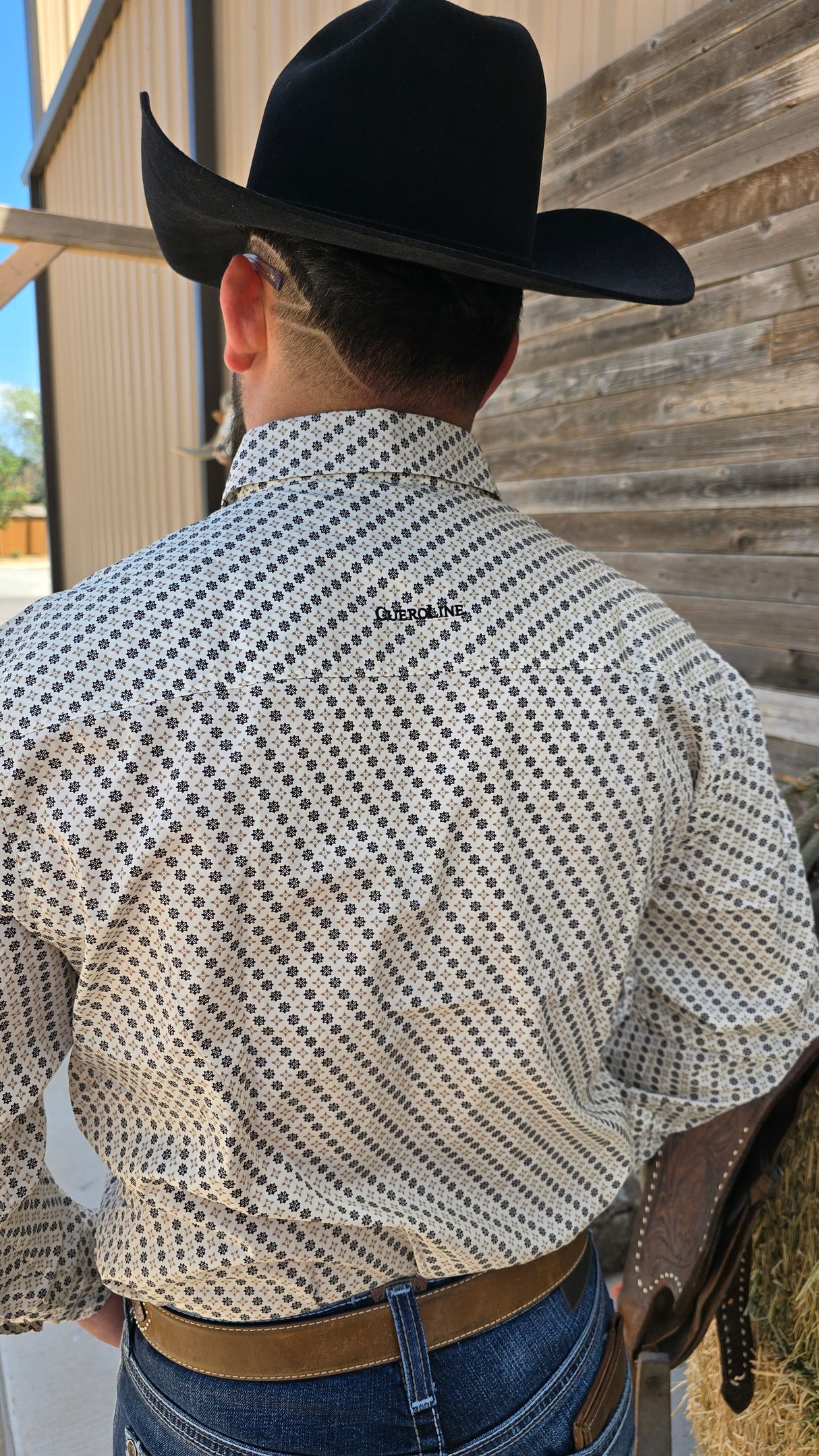 Cream with Black Print Slim Fit-SKCL2023002 002 *PLEASE SIZE DOWN*