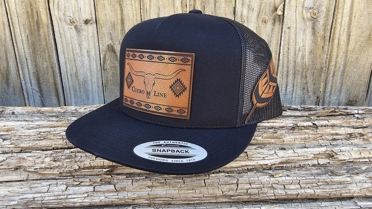 CueroLine Longhorn W/ Aztec Details Cap