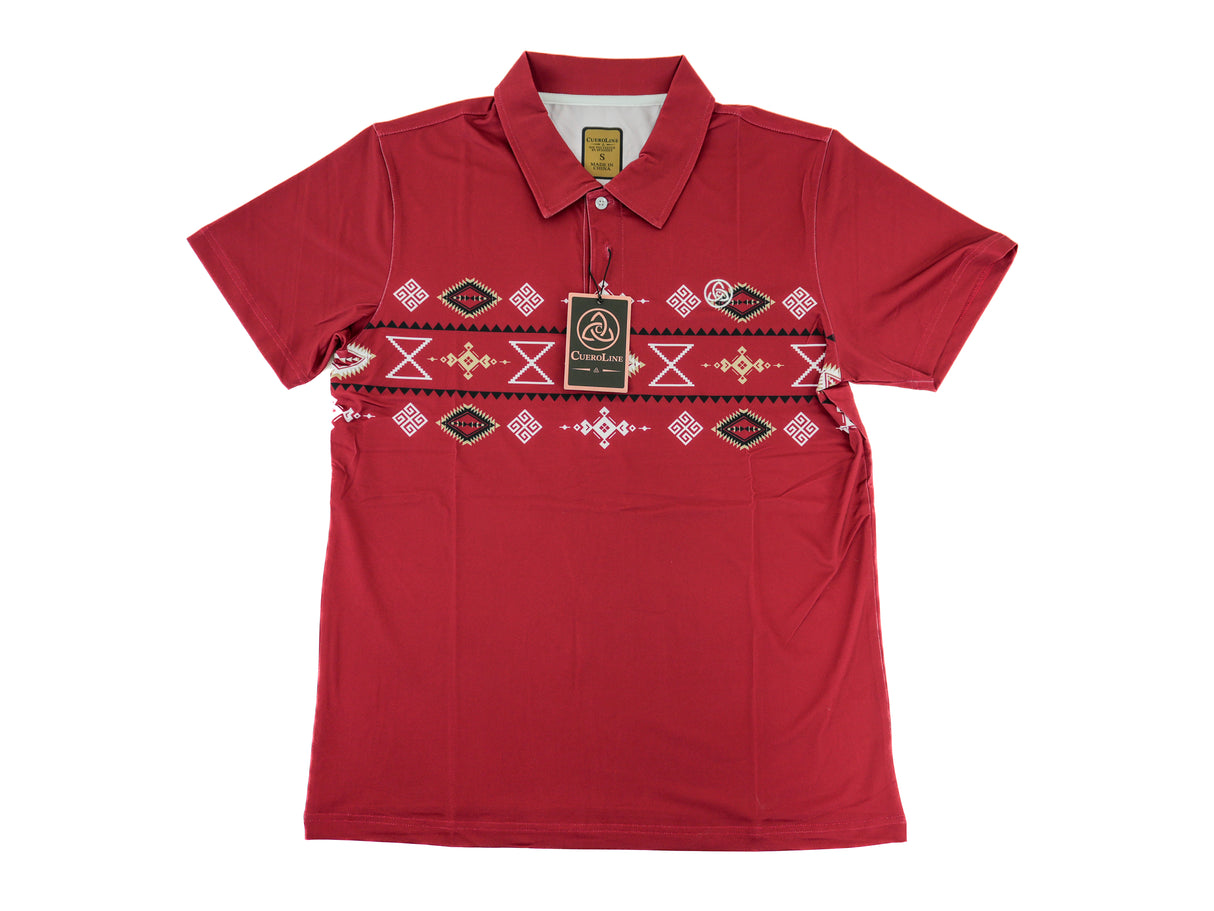 Men's Red Aztec Polo - 02