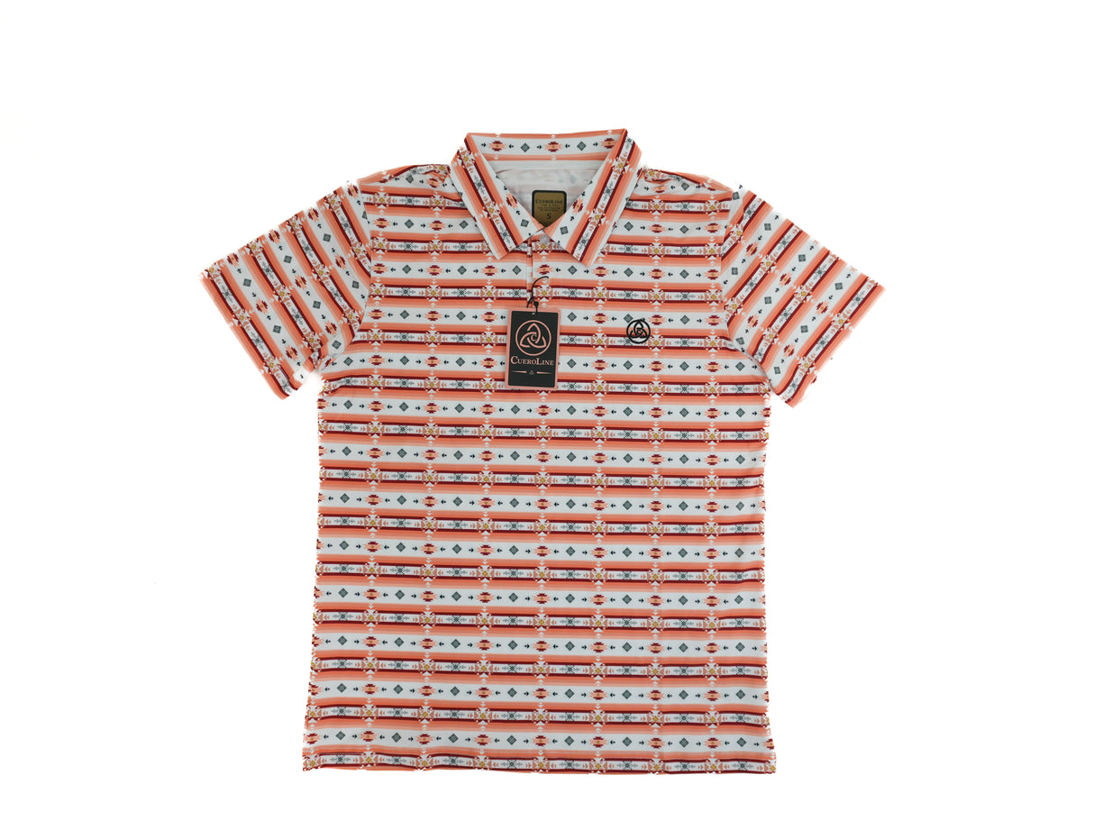 Men's Salmon Aztec Polo - 011