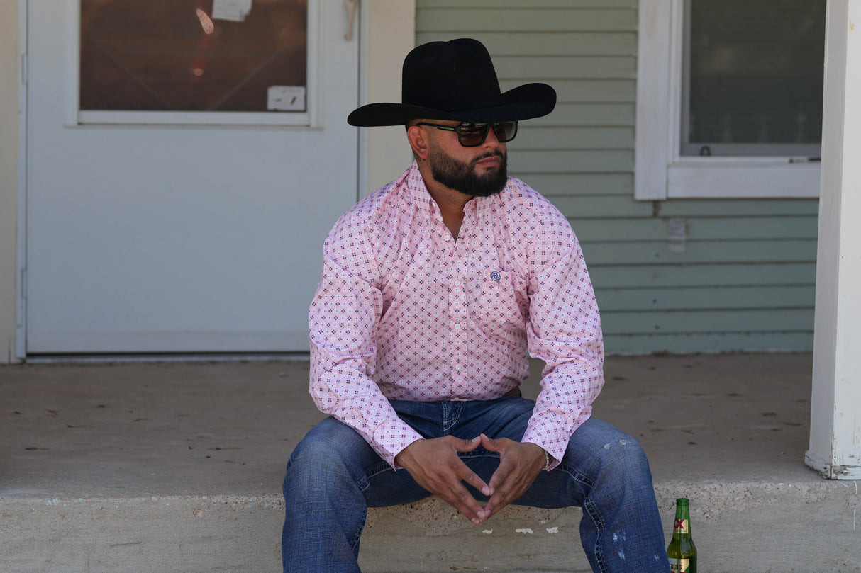 Pink Geometric Button Up SKCL2023162 162