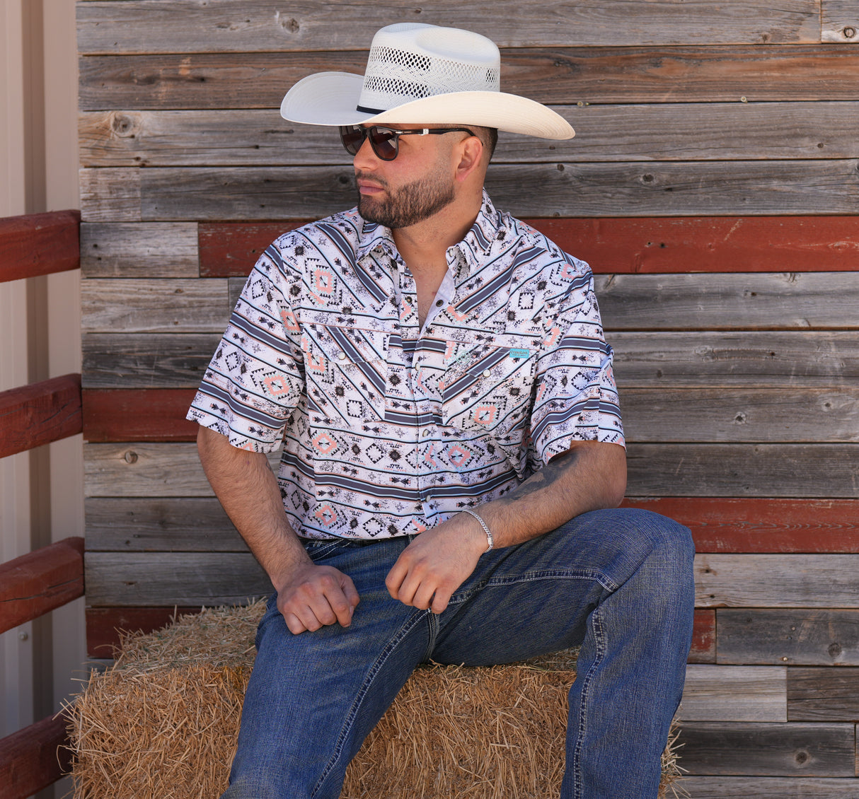 Men's Cowboy Tech Short Sleeve Pearl Snap - SKCL2023131