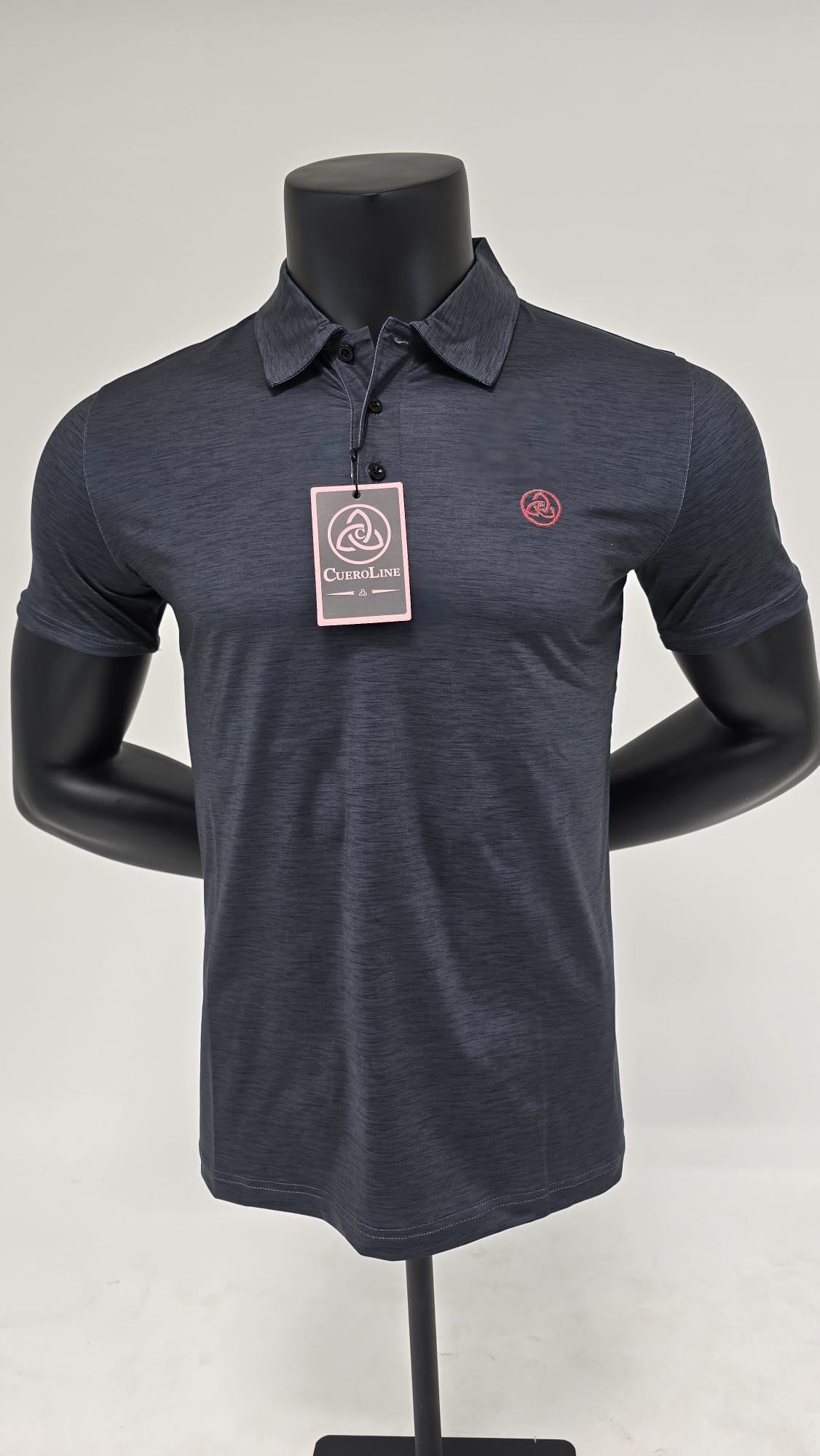 Men's Heather Grey Polo - P40