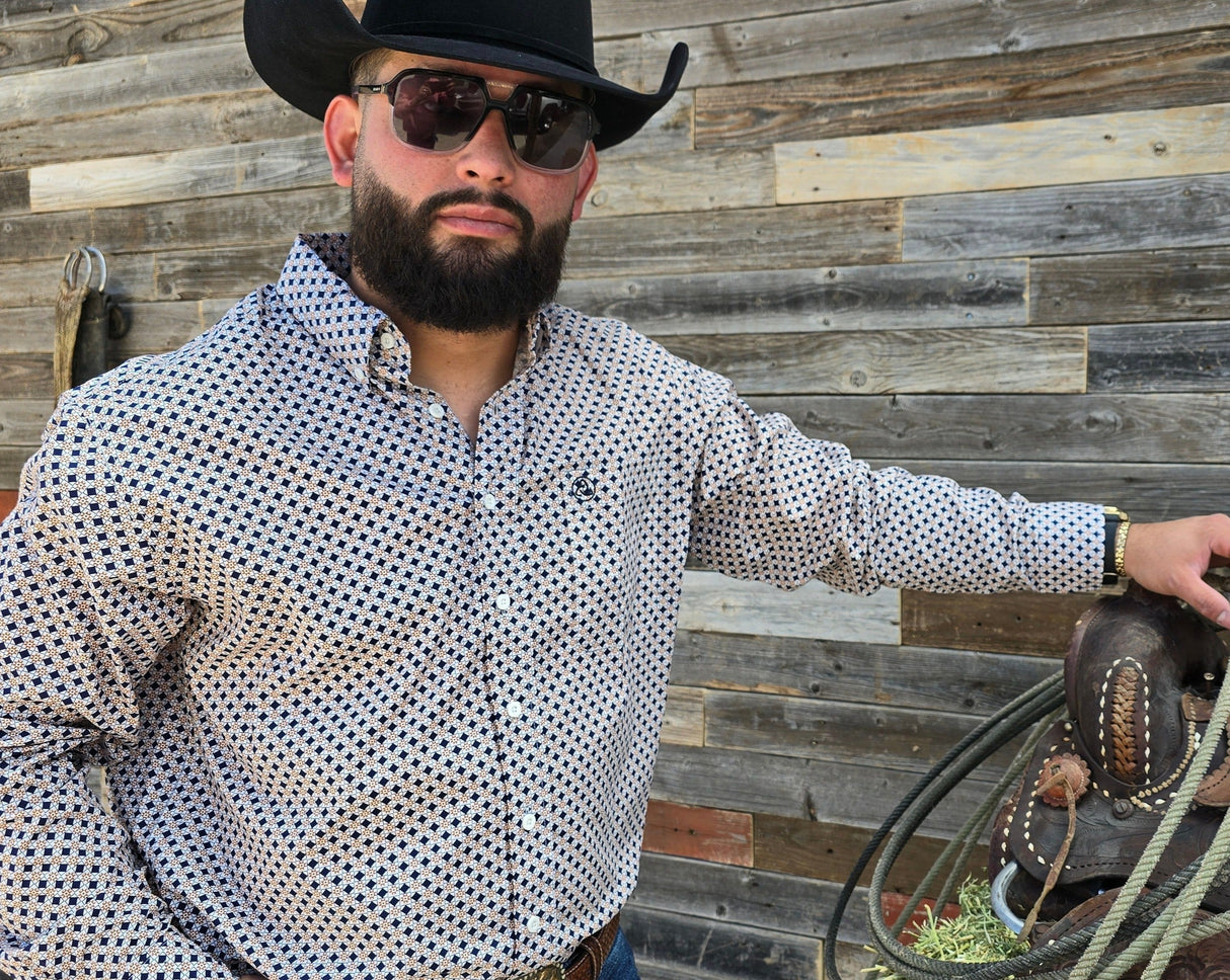 Navy Diamond Print Classic Fit-SKCL2023021 021 *PLEASE SIZE DOWN*