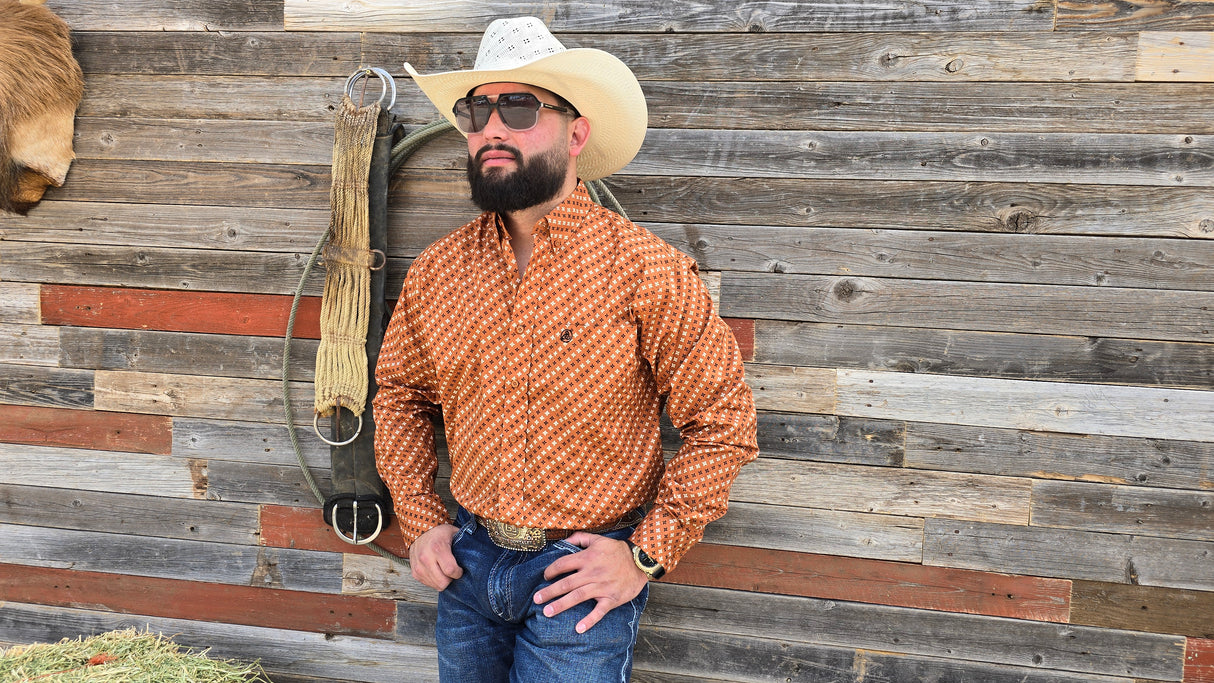 Rustic Brown White & Black Specs Classic Fit-SKCL2023028 028 *PLEASE SIZE DOWN*