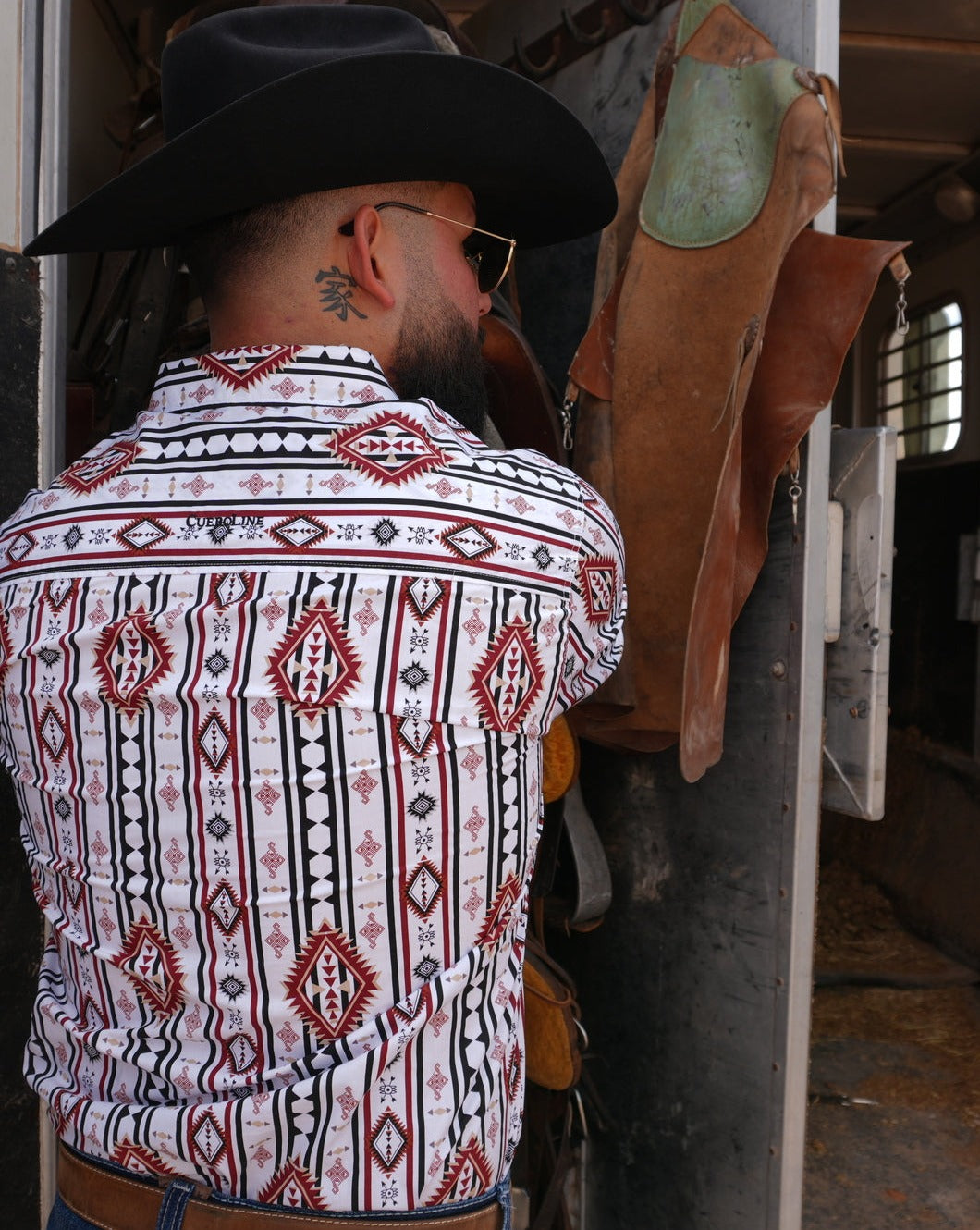 White Burgundy Aztec Slim Fit-SKCL2023050 050