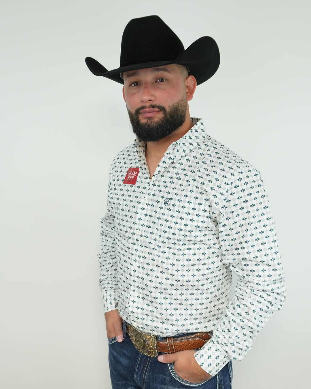 Teal Green White Slim-SKCL2023047 047