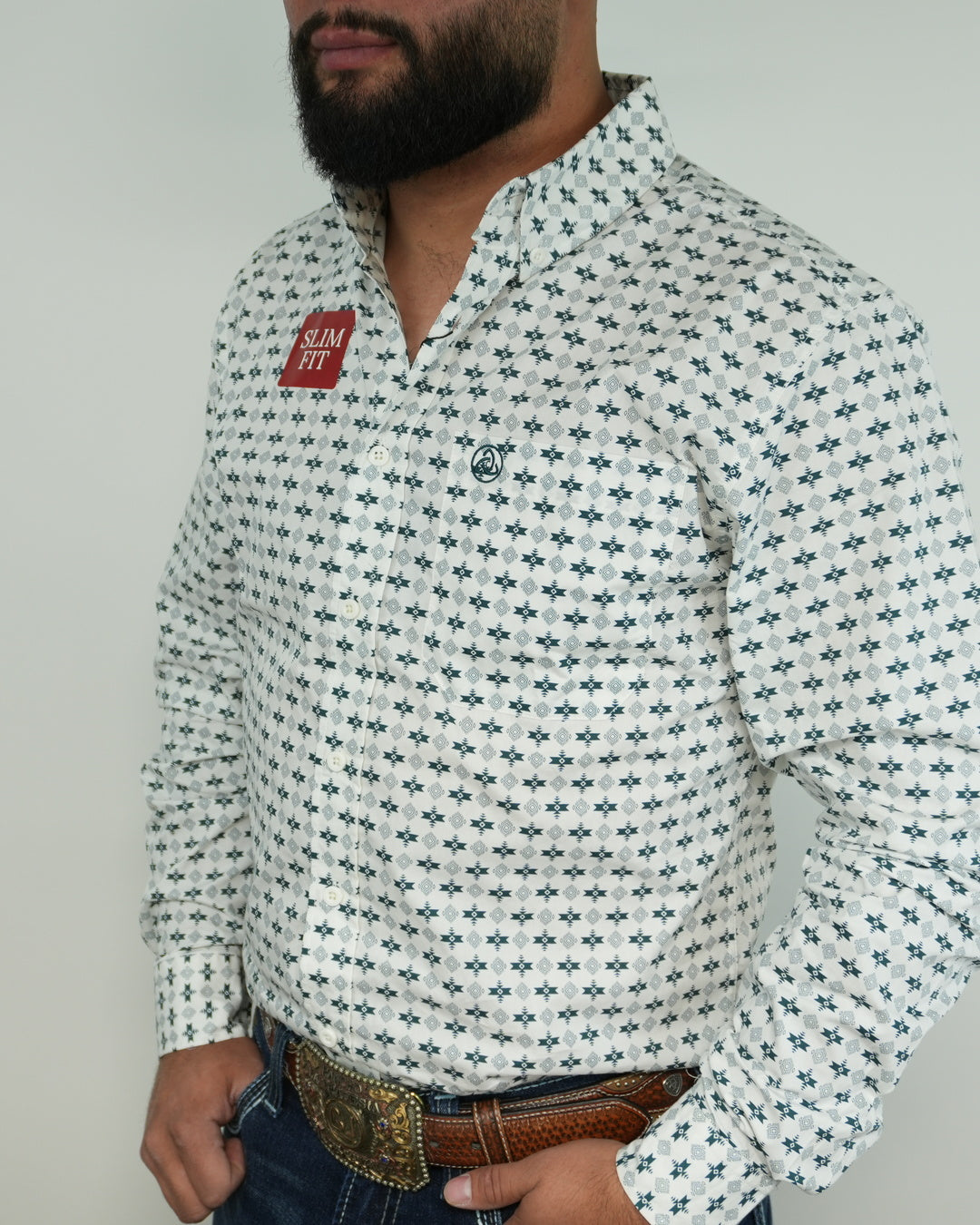 Teal Green White Slim-SKCL2023047 047