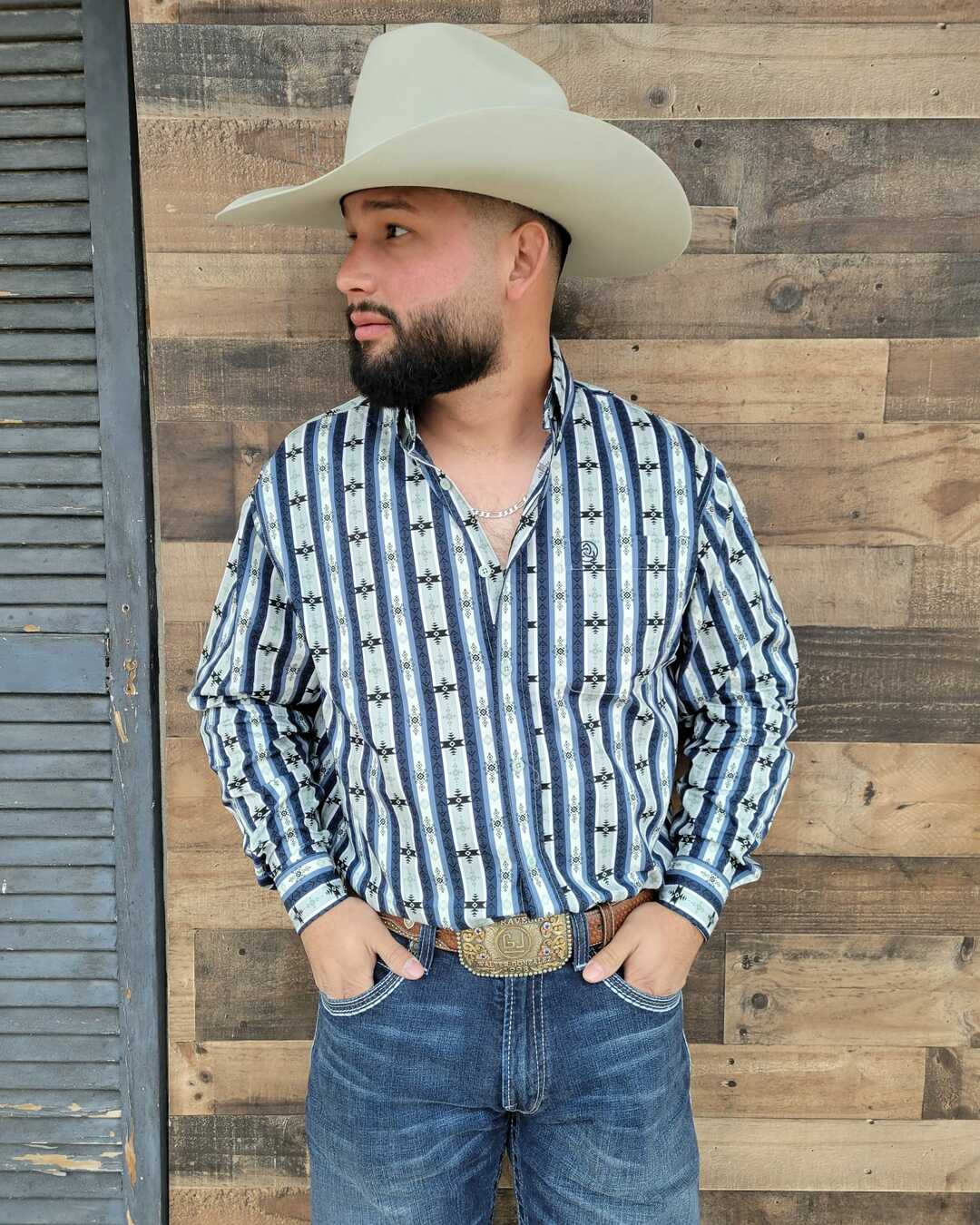 Aztec Blue Green Stripes Classic-SKCL2023015 015 *PLEASE SIZE DOWN*