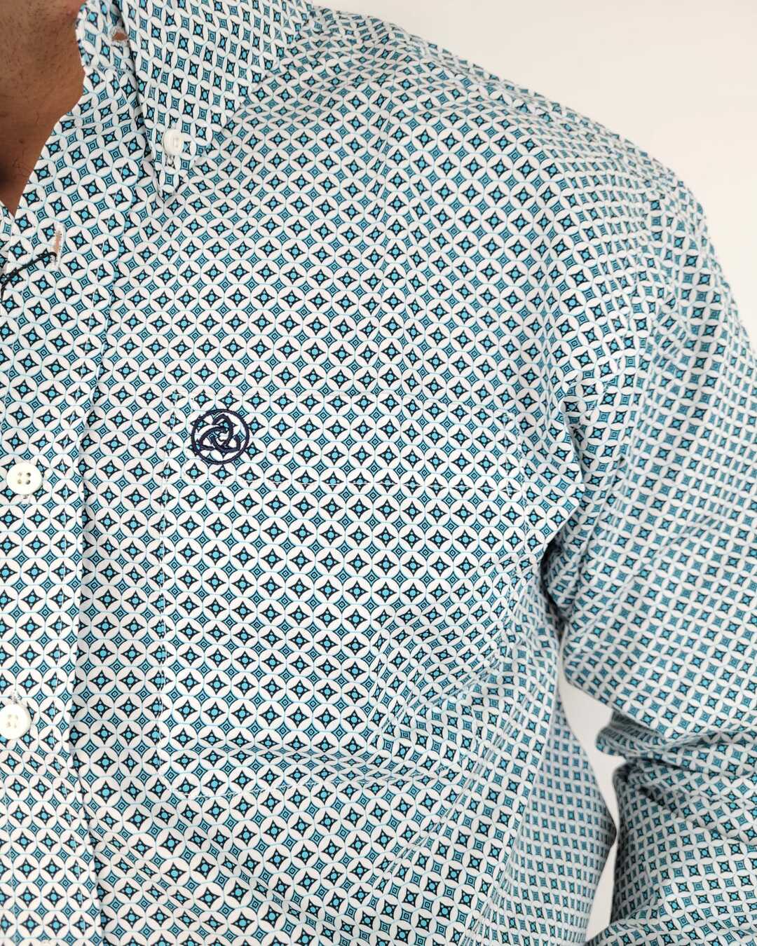 Green diamonds on White Classic- SKCL2023006 006 *PLEASE SIZE DOWN*