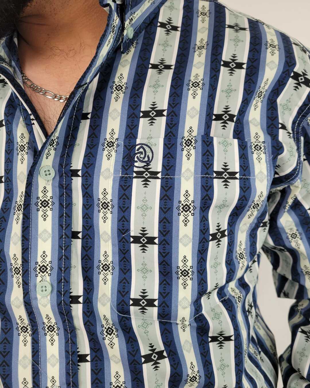 Aztec Blue Green Stripes Classic-SKCL2023015 015 *PLEASE SIZE DOWN*