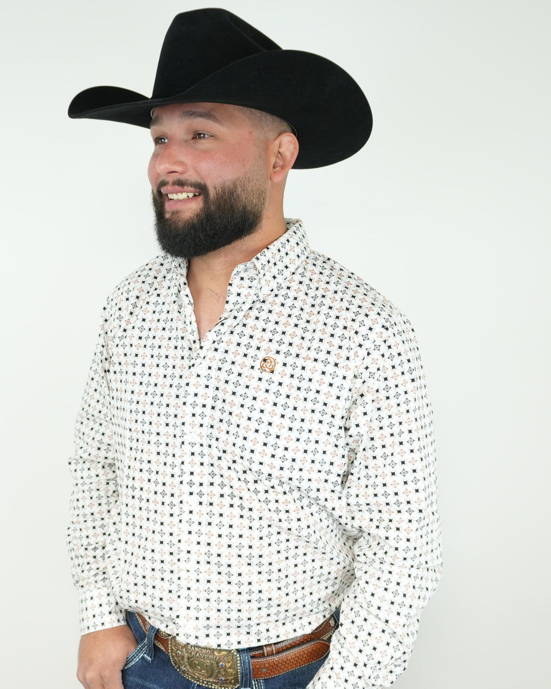 White Rust Geometric Print Classic-SKCL2023045 045*PLEASE SIZE DOWN*