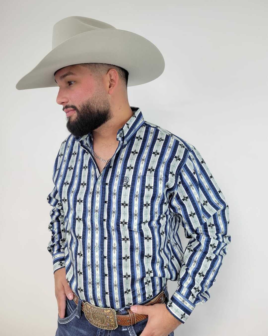 Aztec Blue Green Stripes Classic-SKCL2023015 015 *PLEASE SIZE DOWN*