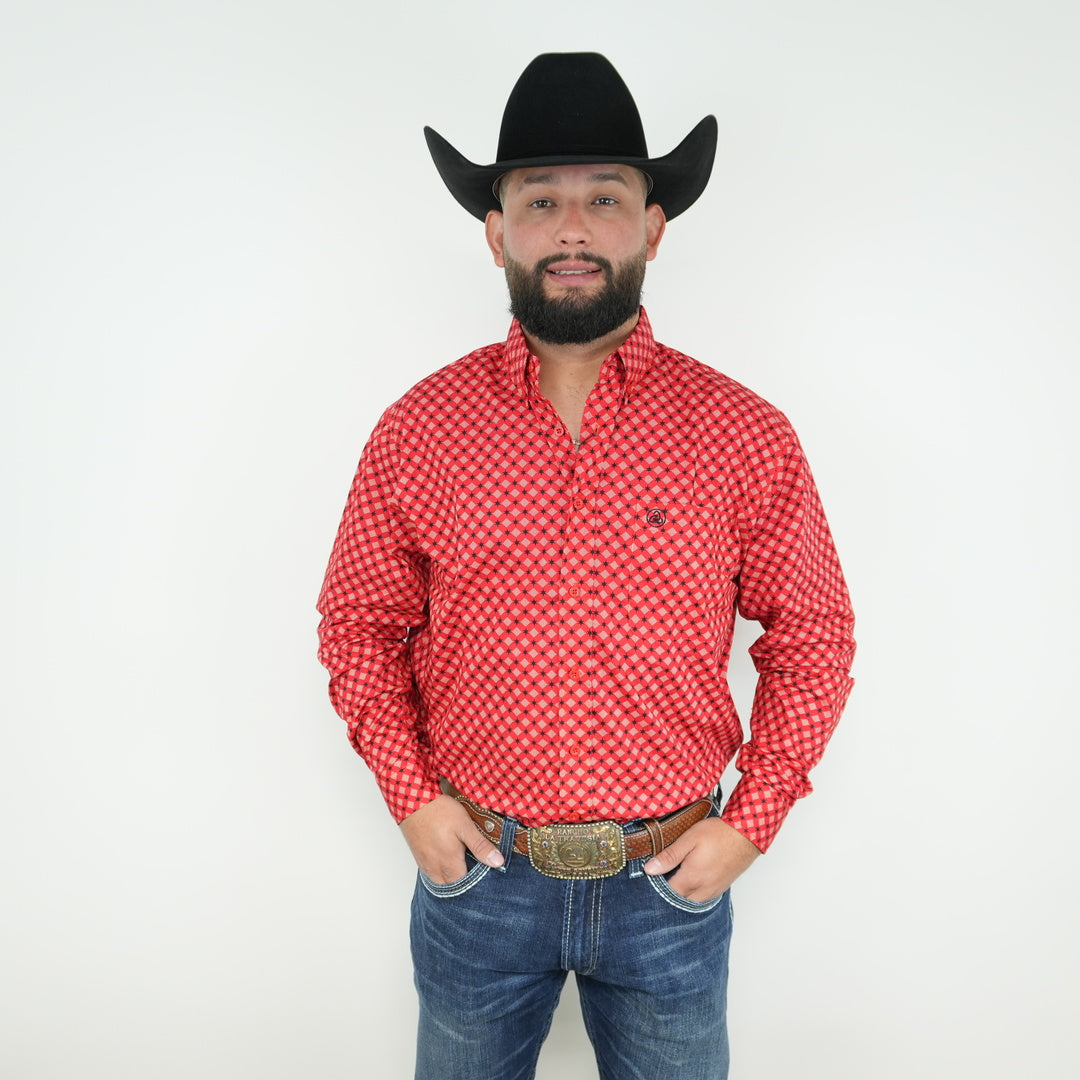 Navy Stars on a Red Background Classic-SKCL2023039 039 *PLEASE SIZE DOWN*