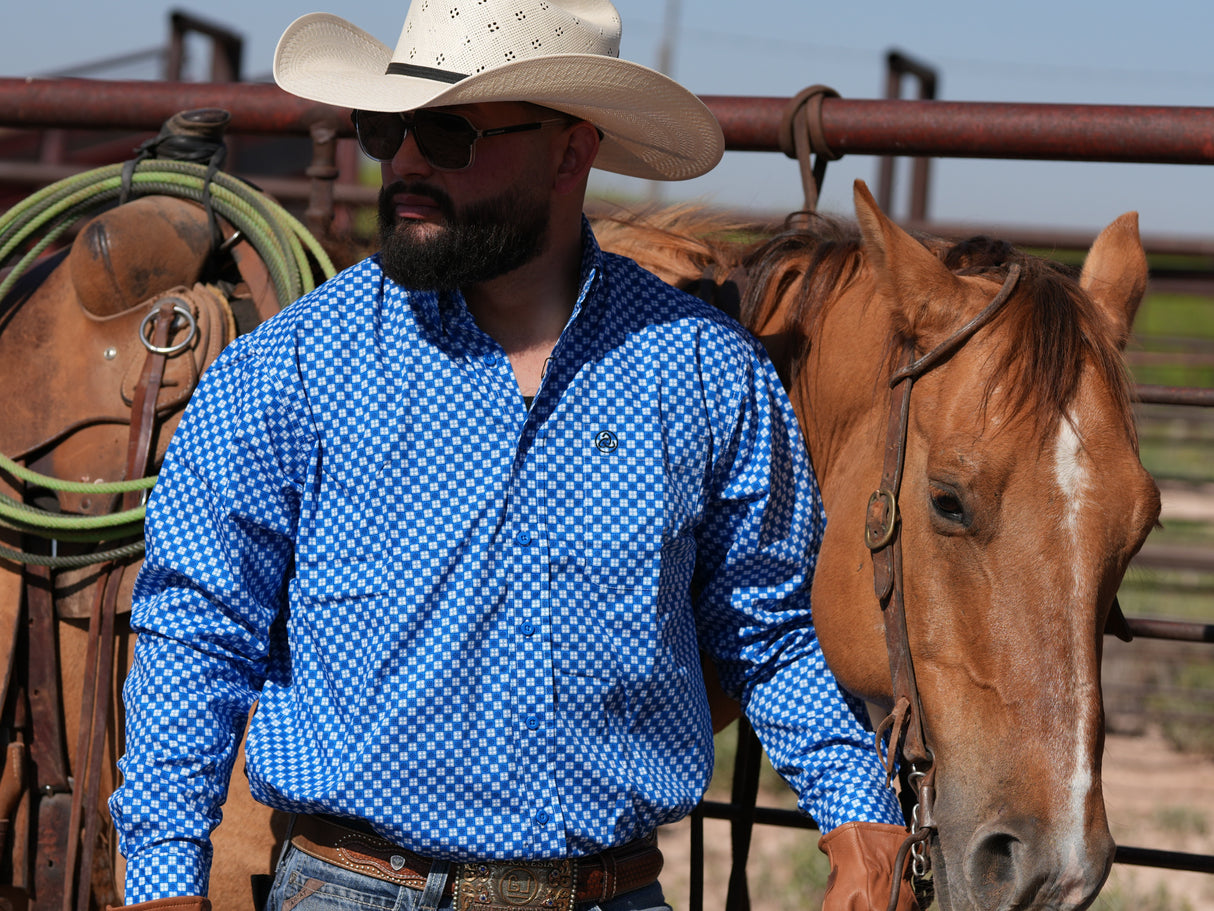 Dark Blue White Diamonds Classic Fit-SKCL2023036 036 *PLEASE SIZE DOWN*