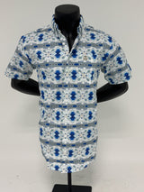 Blue Feather Aztec Slim Fit Button Up - SKCL2023153 - SS 153