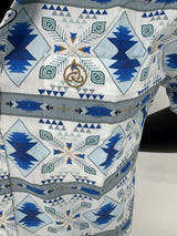 Blue Feather Aztec Slim Fit Button Up - SKCL2023153 - SS 153