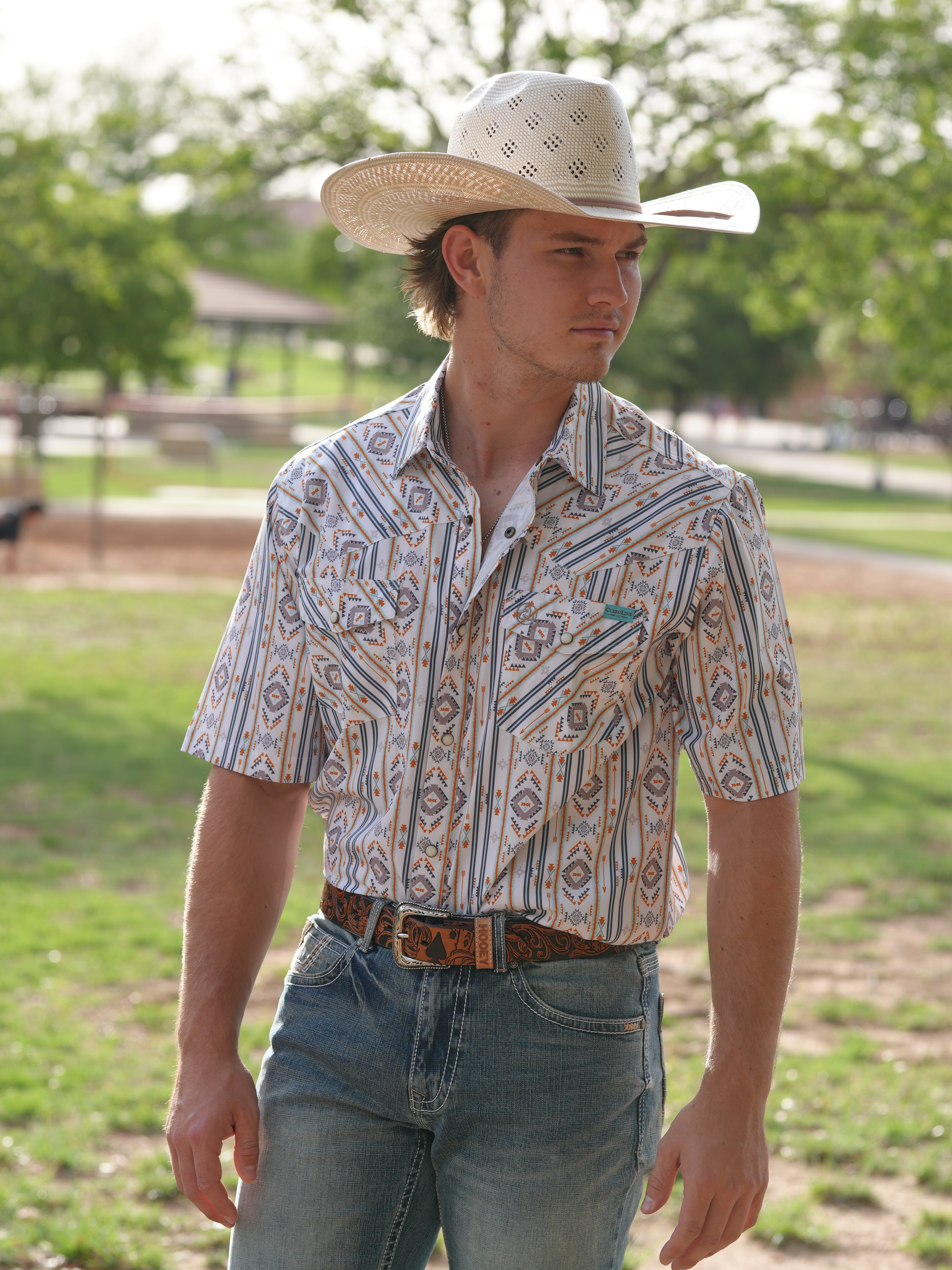 Men's Cowboy Tech Short Sleeve Pearl Snap - SKCL2023137