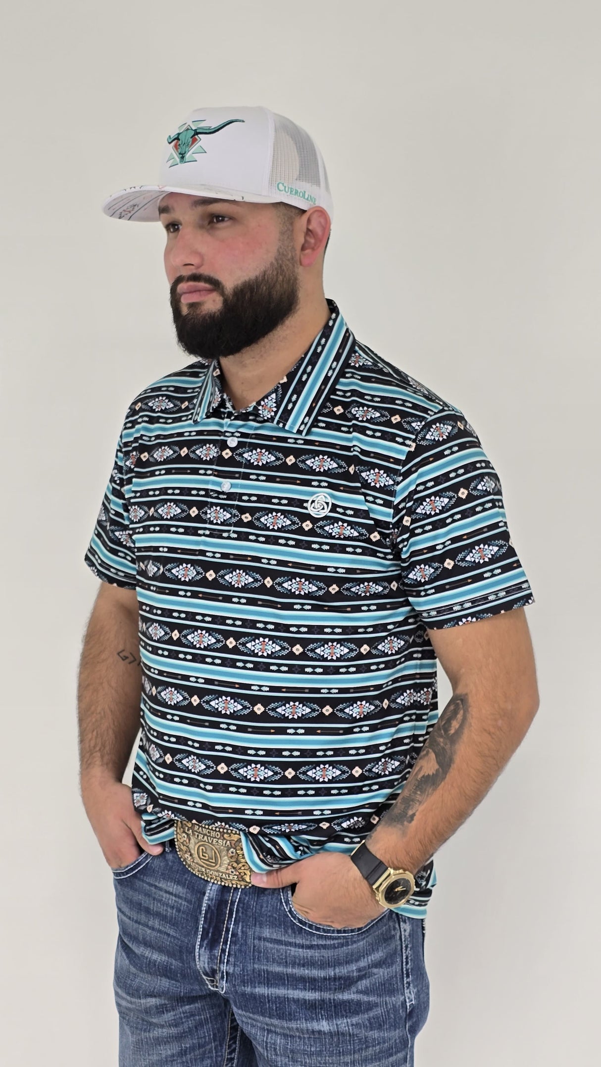 Men's Aztec Navy Polo - SKCL2024P12