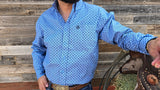 Sky Blue Diamond Print Classic Fit-SKCL2023010 010