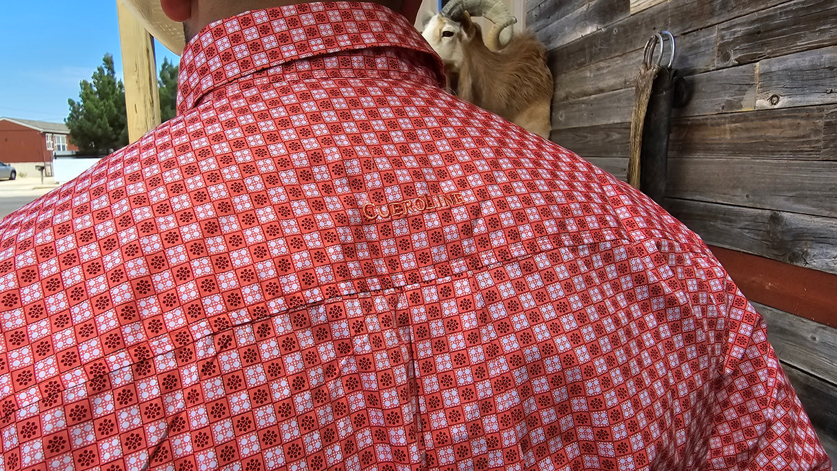 Coral White Dots Print Classic Fit-SKCL2023019 019
