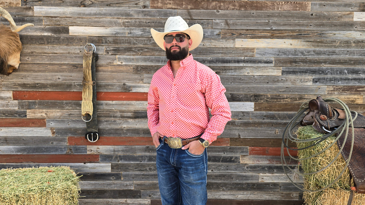 Coral White Dots Print Classic Fit-SKCL2023019 019