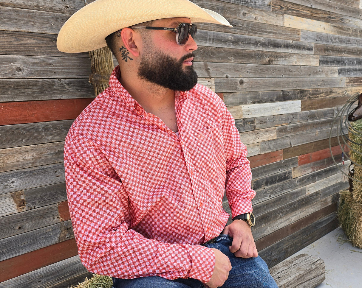 Coral White Dots Print Classic Fit-SKCL2023019 019