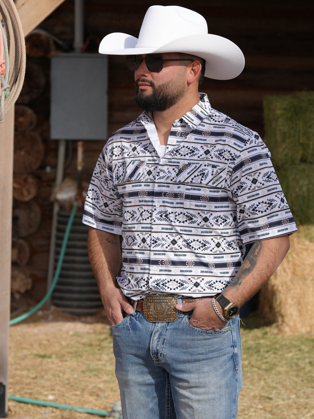 The Austin Aztec Cool Tech Button Up - 190