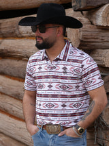 RED/WHITE AZTEC POLO - P37