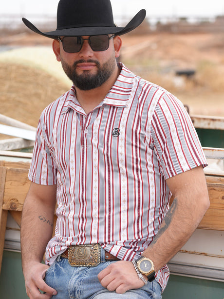 RED/WHITE/BLUE STRIPED POLO - P30