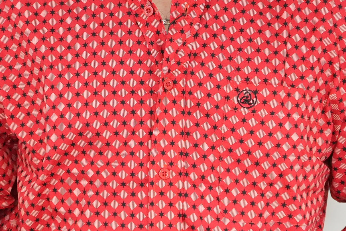 Navy Stars on a Red Background Classic-SKCL2023039 039