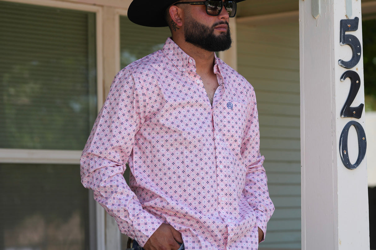 Pink Geometric Button Up SKCL2023162 162