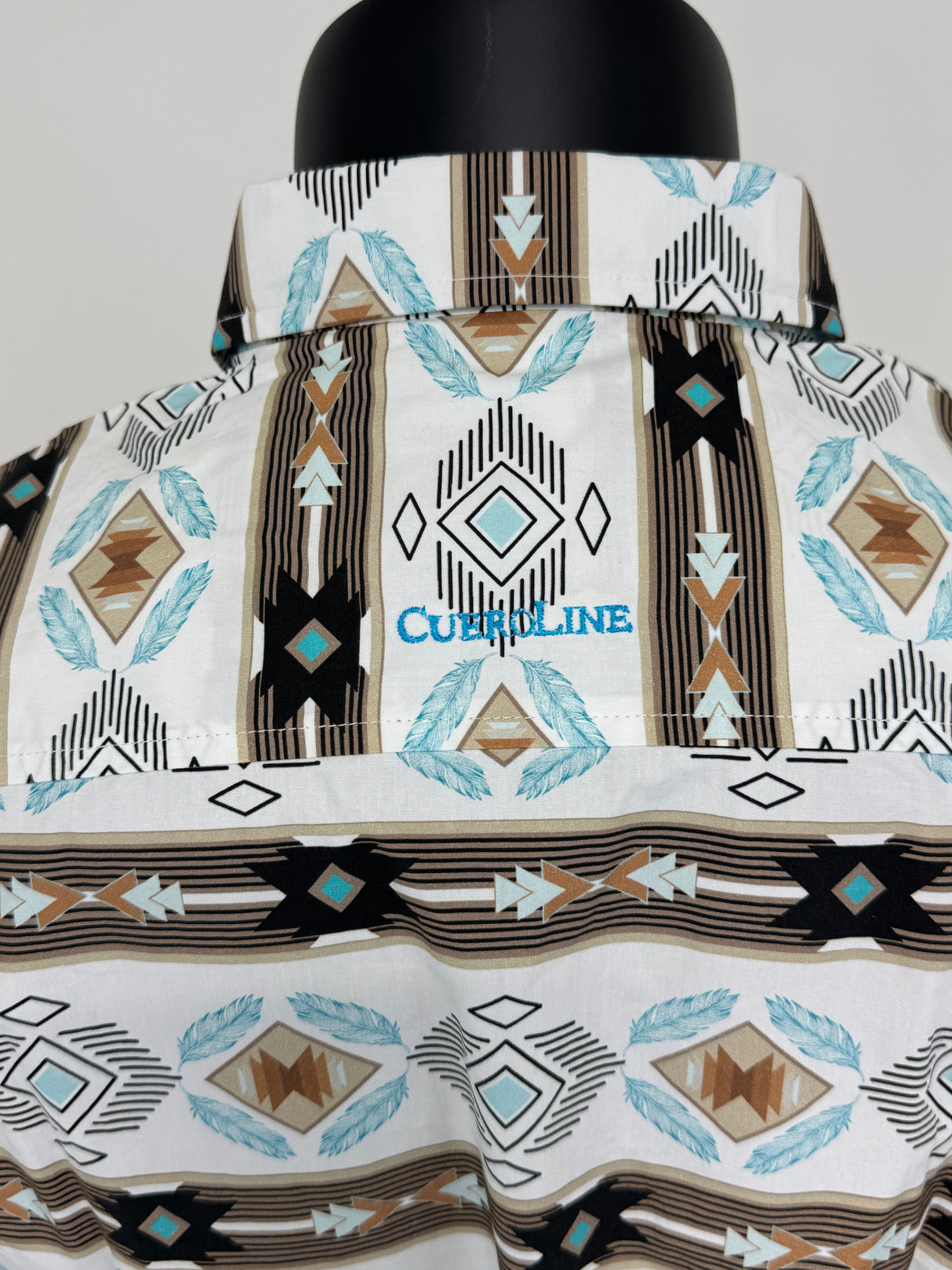 Brown & Blue Aztec Stripe Button Up SKCL2023172 - SS / 172