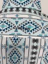 Aztec Short Sleeve Lt Blue/Grey Stripe Button Up SKCL2023156 156-SS