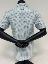 Light Blue Geometric Star Button Up SKCL2023171 171-SS