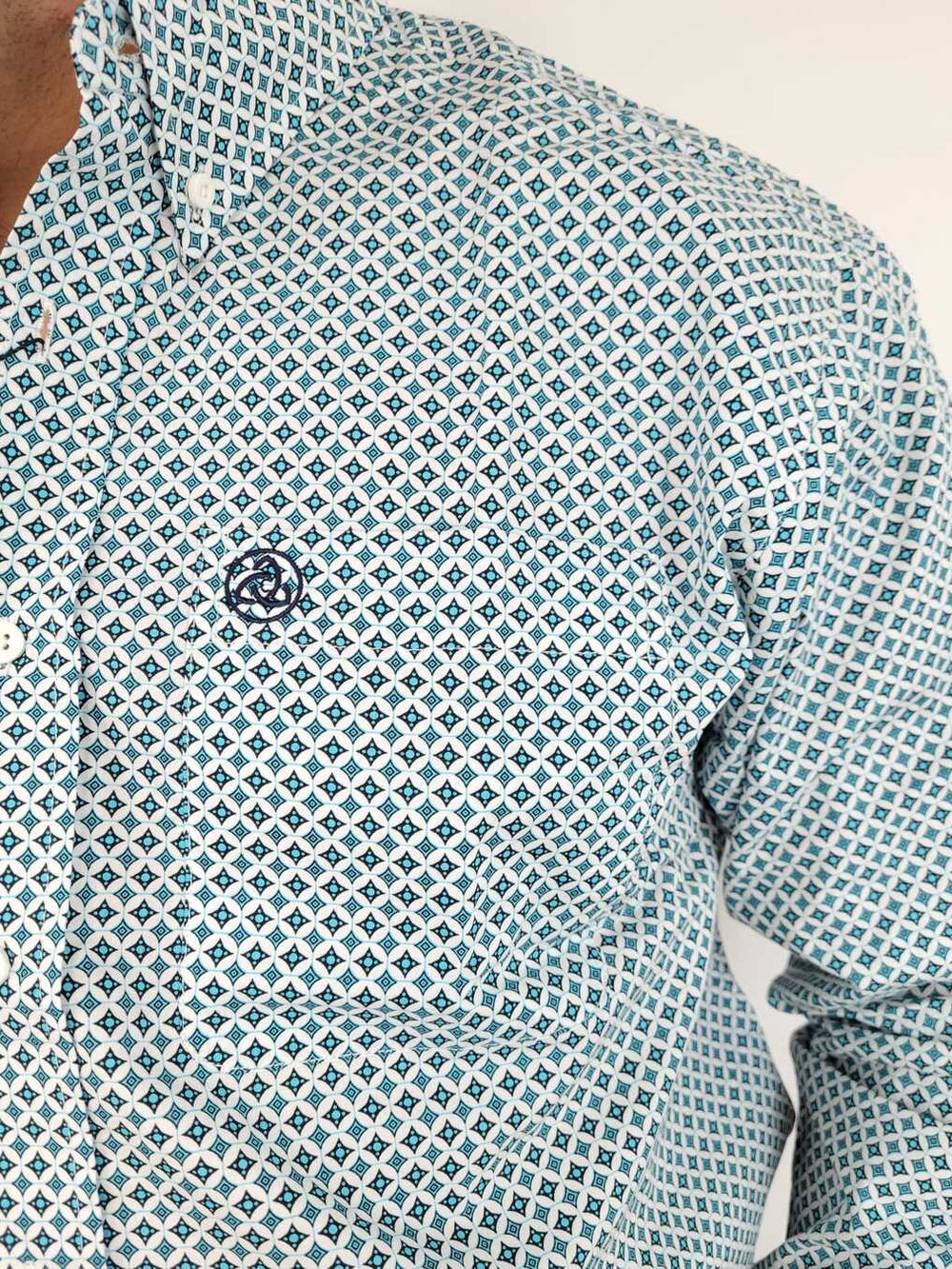 Green diamonds on White Classic- SKCL2023006 006 *PLEASE SIZE DOWN*