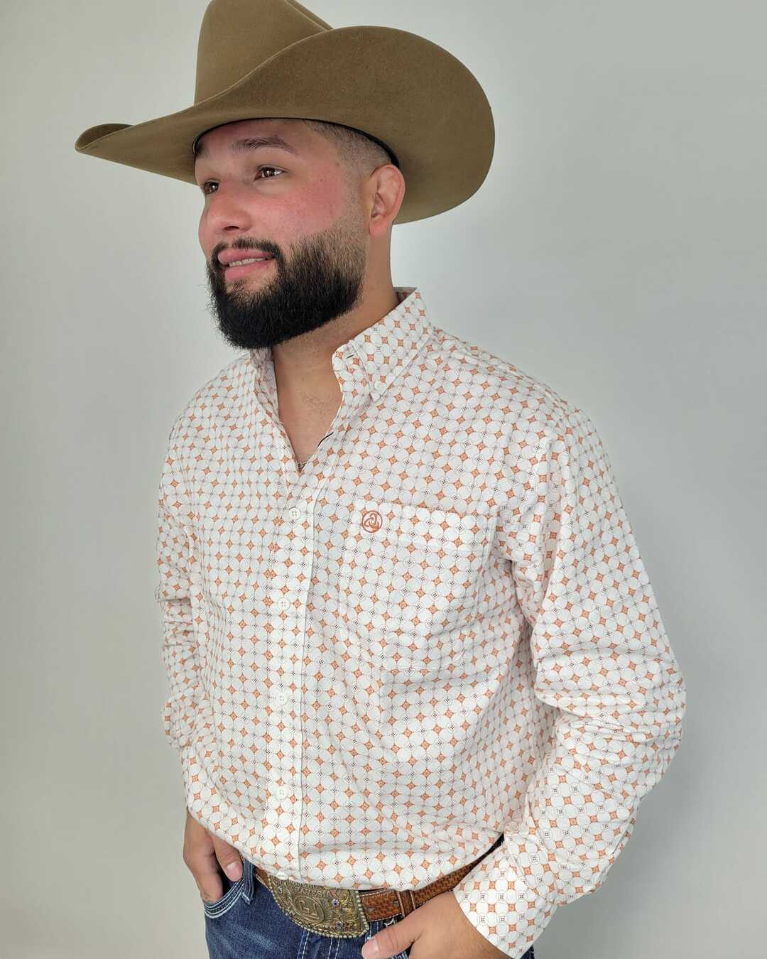 Orange Geometric Print Classic-SKCL2023024 024