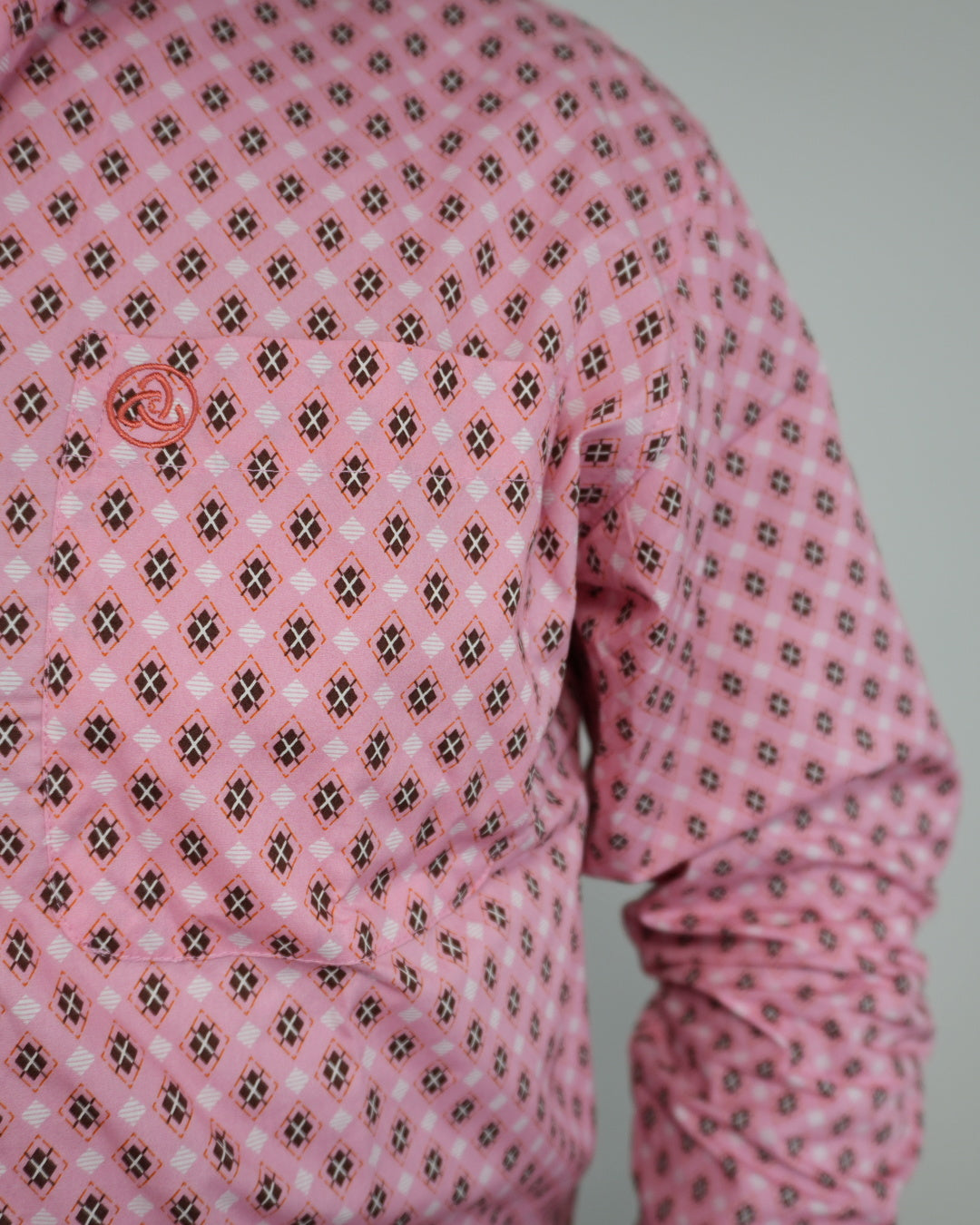 Pink Brown Geometric Print Classic- SKCL2023031 031