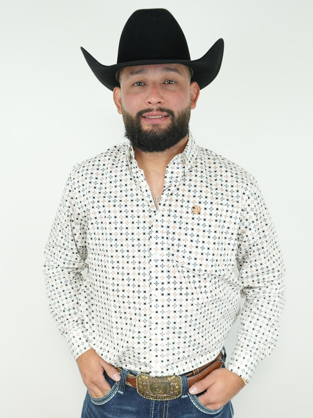 White Rust Geometric Print Classic-SKCL2023045 045*PLEASE SIZE DOWN*