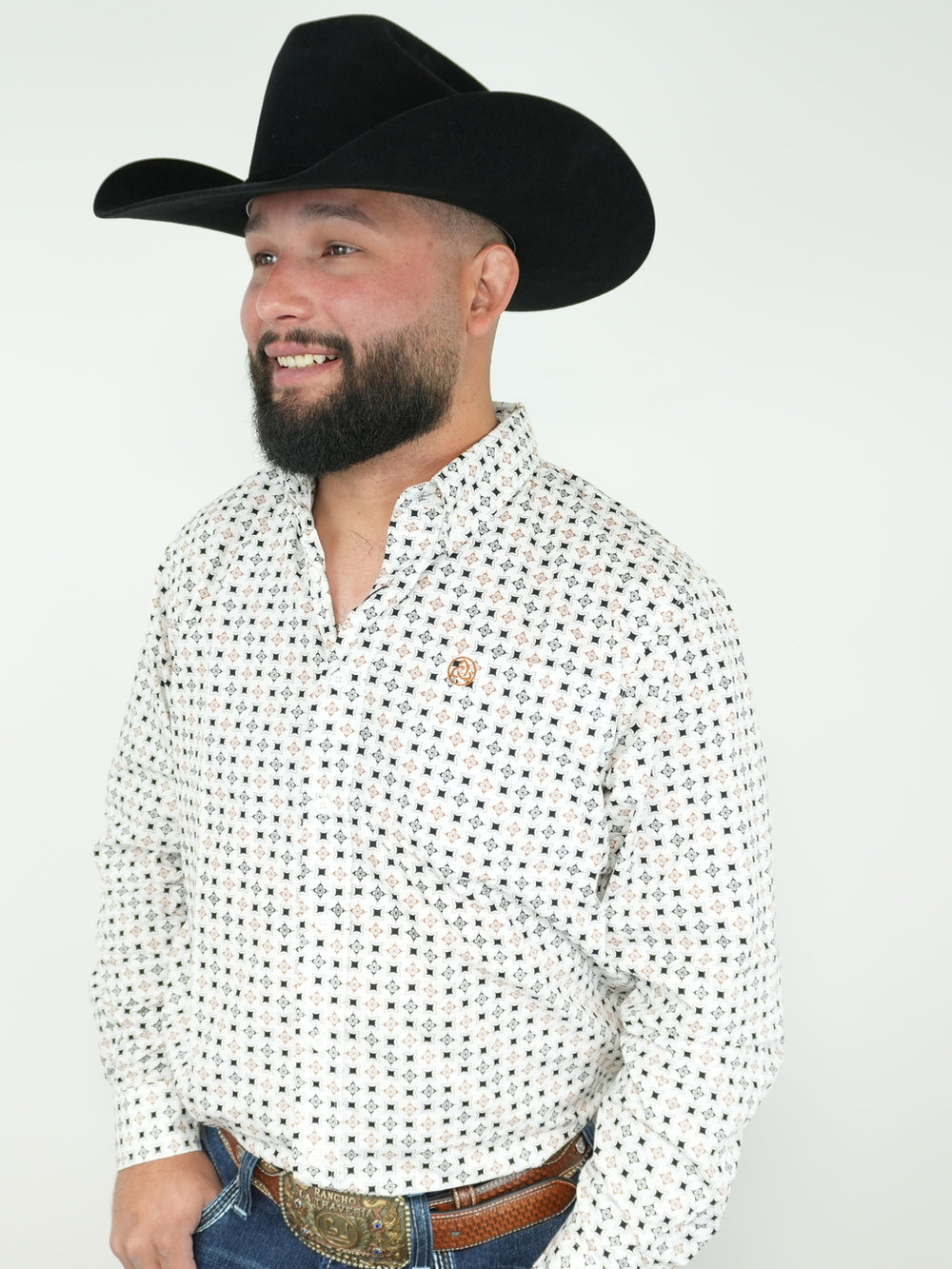 White Rust Geometric Print Classic-SKCL2023045 045*PLEASE SIZE DOWN*