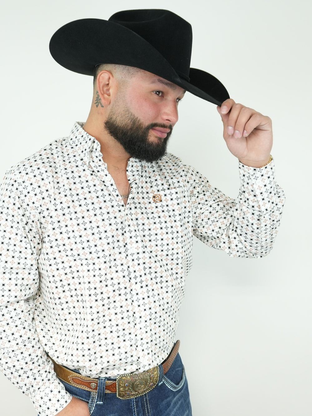 White Rust Geometric Print Classic-SKCL2023045 045*PLEASE SIZE DOWN*