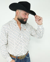 White Rust Geometric Print Classic-SKCL2023045 045