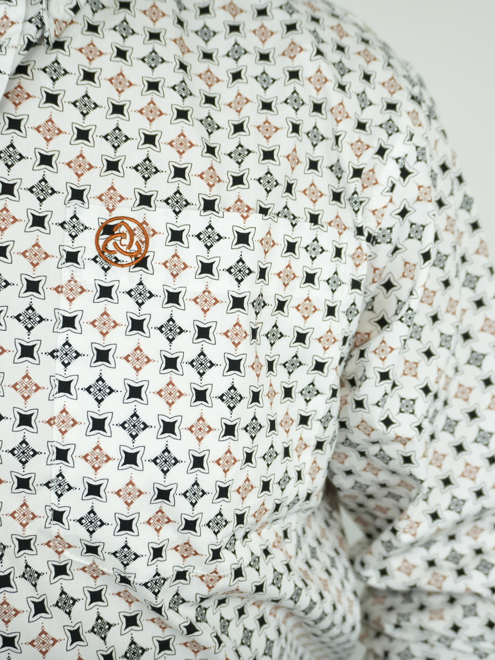 White Rust Geometric Print Classic-SKCL2023045 045*PLEASE SIZE DOWN*