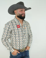 White Aztec Print in Black and Orange Slim-SKCL2023044 044